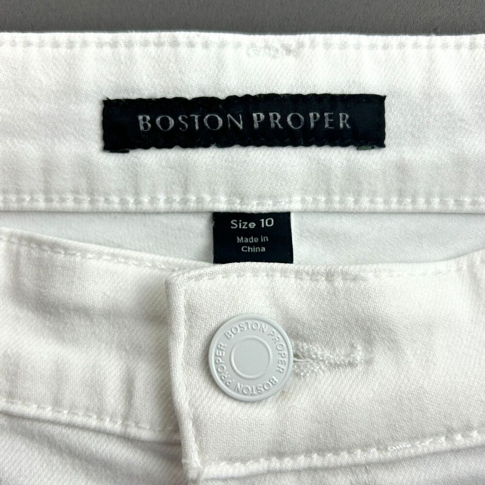 Boston Proper White Denim Wide Leg Jeans Size 10 - Picture 11 of 11